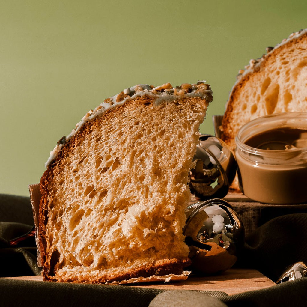 Panettone artigianale al pistacchio - Con crema tre monti al pistacchio - la - serenissima - sm